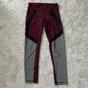 NWOT LLD Maroon and Dark Grey Leggings - Size Small / Medium